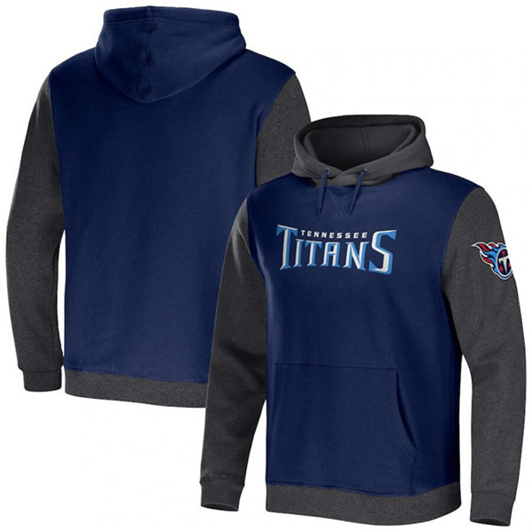 Tennessee Titans x Darius Rucker Collection Navy/Charcoal Colorblock Pullover Hoodie